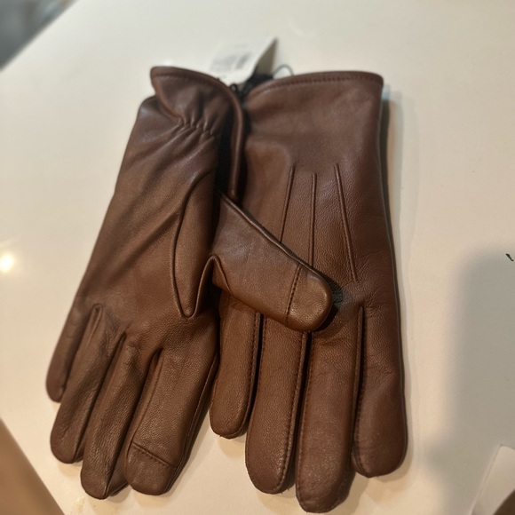 Asks Fidth Avenue brown leather gloves, large - Picture 3 of 3
